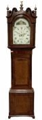 Early 19th century oak and mahogany longcase clock