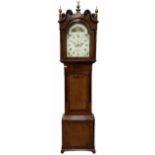 Early 19th century oak and mahogany longcase clock