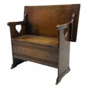 Mid 20th century oak monks bench