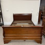 Late 20th century mahogany 4� 6� sleigh bedstead