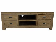 Hardwood entertainment console unit