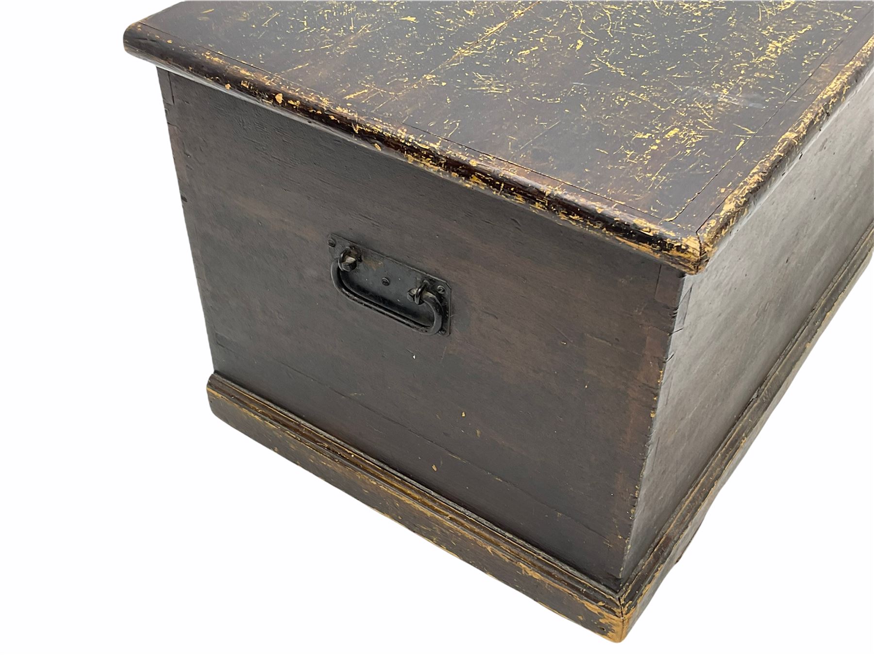 Victorian stained pine blanket box - Image 4 of 4