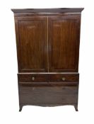 George III mahogany linen press