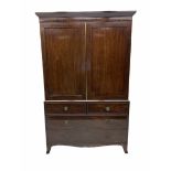 George III mahogany linen press