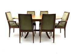 Nathan teak extending dining table and six chairs