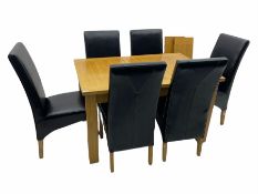 Light oak extending dining table (H76cm