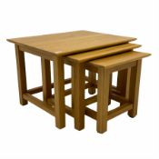 Oak nest of tables