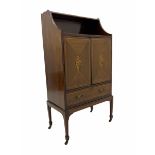 Edwardian inlaid mahogany cabinet