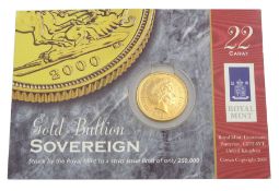 Queen Elizabeth II 2000 gold full sovereign coin