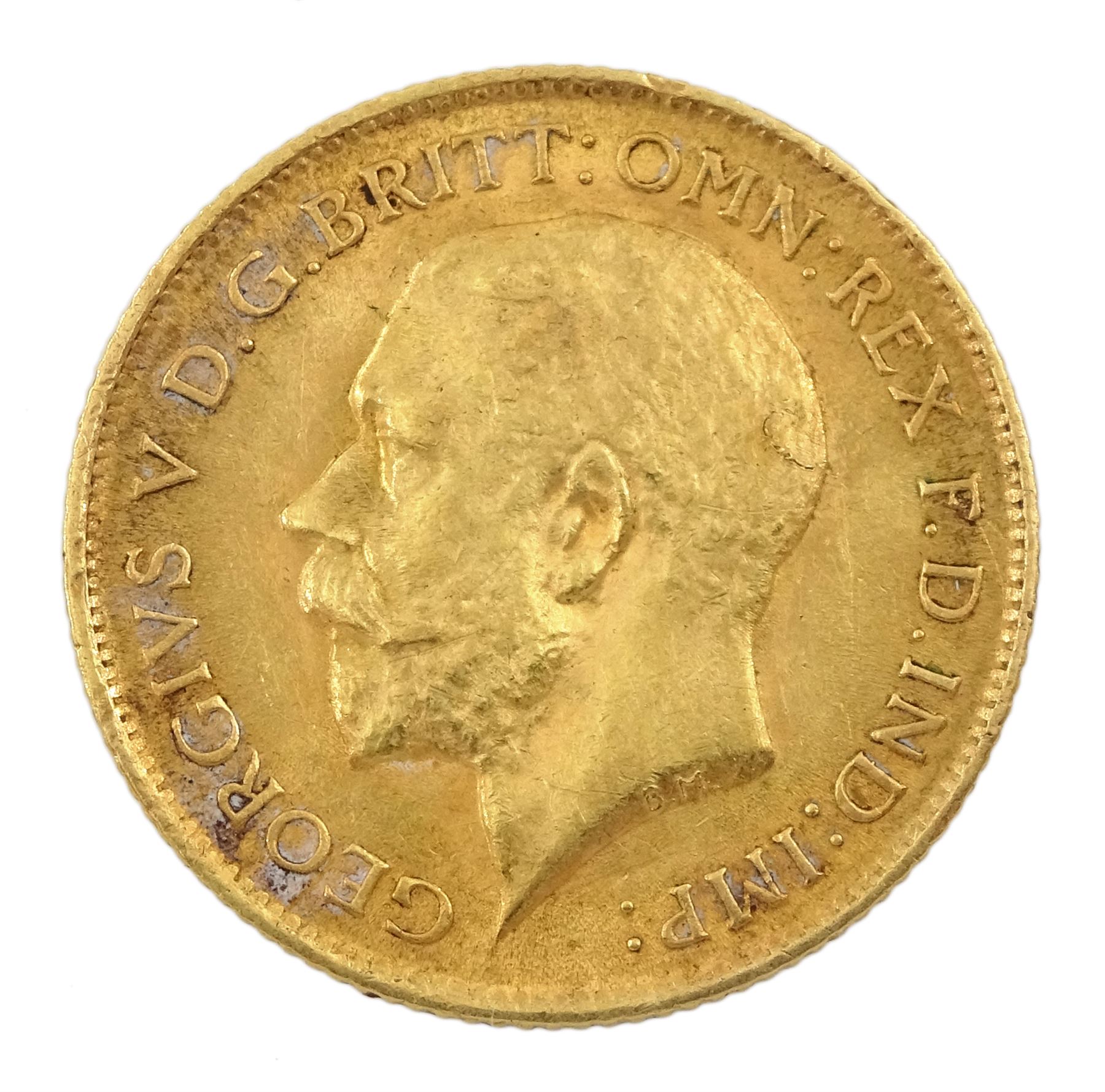 King George V 1913 gold half sovereign coin