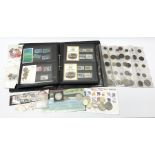 Mostly Great British stamps and coins including King George II crown coin