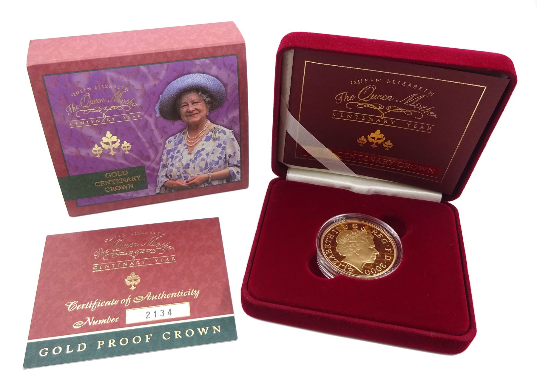 Queen Elizabeth II 2000 gold proof five pound coin