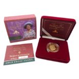 Queen Elizabeth II 2000 gold proof five pound coin