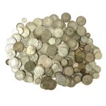 Approximately 1750 grams of Great British pre 1947 silver coins including half crowns