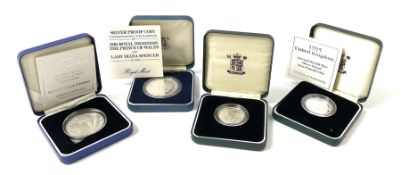 Four United Kingdom silver proof coins