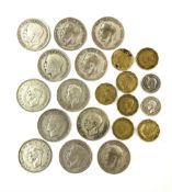 Twelve pre-1947 silver half crown coins