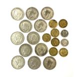 Twelve pre-1947 silver half crown coins