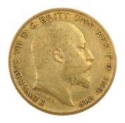 King Edward VII 1908 gold half sovereign coin