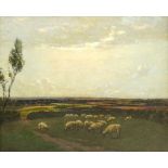 Paul Paul (Staithes Group 1865-1937): Sheep Grazing in an Extensive Landscape