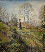 Jacob Kramer (British 1892-1962): Young Woman on a Country Path