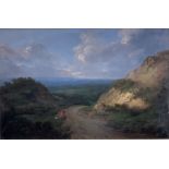 Attrib. Julius Caesar Ibbetson (British 1759-1817): Upland Track Overlooking the Vale