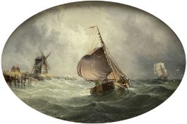 Henry Redmore (British 1820-1887): 'Shipping off the Dutch Coast'