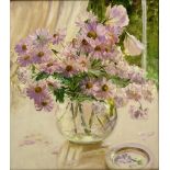 Iris Collett (British 1938-): Still Life of Flowers in a Vase