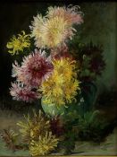 Eugene Petit (French 1839-1886): Still Life of Chrysanthemums