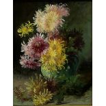 Eugene Petit (French 1839-1886): Still Life of Chrysanthemums