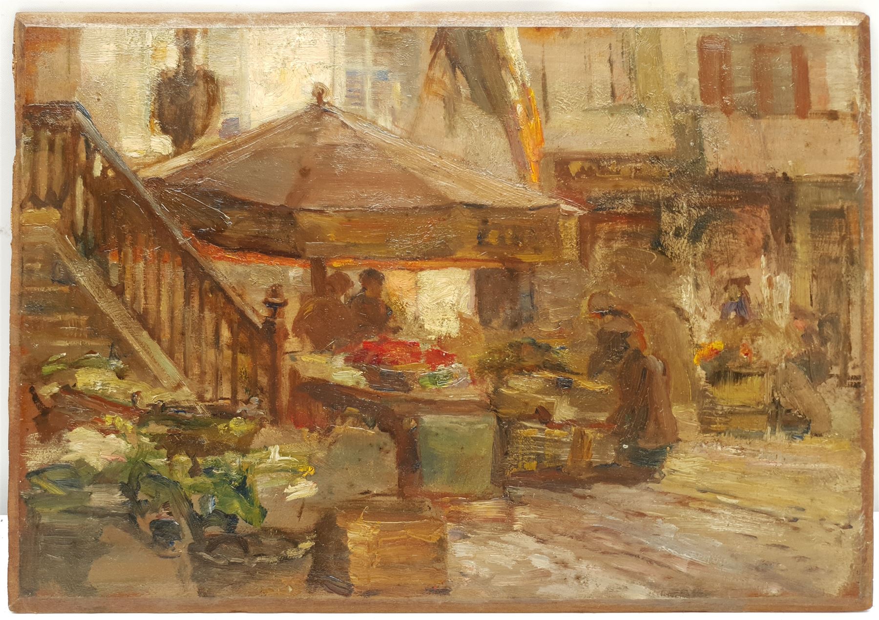 Paul Paul (Staithes Group 1865-1937): Market Stalls - Image 2 of 4