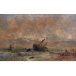 George Weatherill (British 1810-1890): Wreck on Upgang Beach Whitby