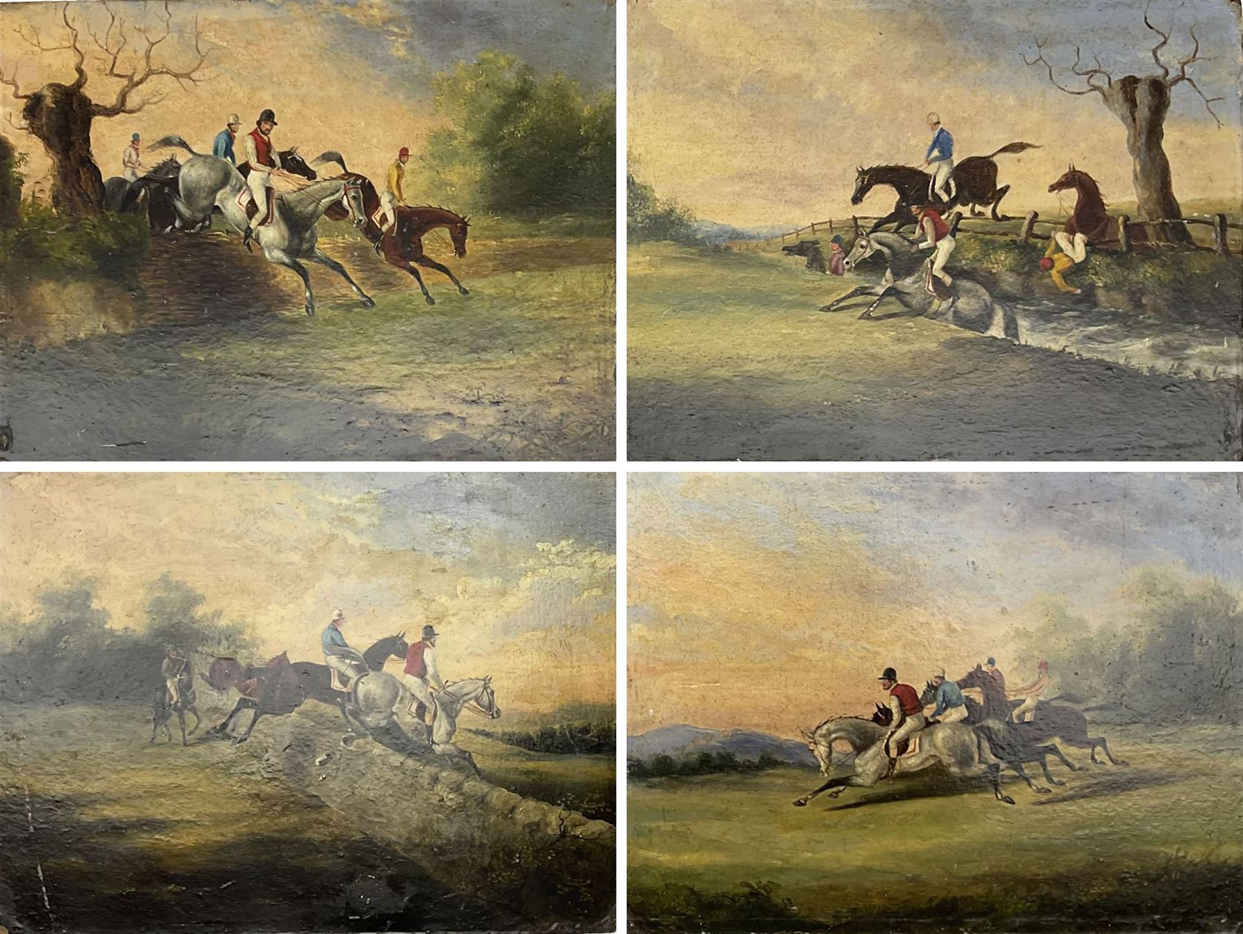 English School (19th century): 'Point to Point Steeplechase'