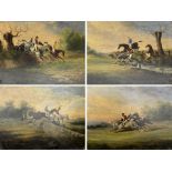 English School (19th century): 'Point to Point Steeplechase'