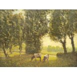 Paul Paul (Staithes Group 1865-1937): Cattle Grazing in Wooded Landscape