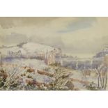 Richard Edward Clarke (British 1878-1954): 'View from Hillthorpe House Scarborough in Snow'