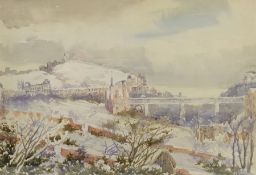 Richard Edward Clarke (British 1878-1954): 'View from Hillthorpe House Scarborough in Snow'