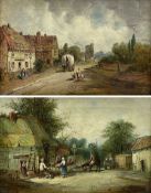 A J Vickers ?? (19th/20th century): Village Street Scenes