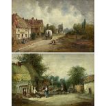 A J Vickers ?? (19th/20th century): Village Street Scenes