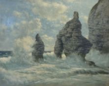 Walter Goodin (British 1907-1992): King and Queen's Rock Flamborough