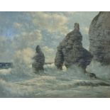 Walter Goodin (British 1907-1992): King and Queen's Rock Flamborough