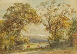 John Atkinson (Staithes Group 1863-1924): Wooded Landscape with Cattle