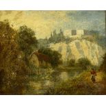 Attrib. Henry Thomas Dawson (British 1811-1878): Nottingham Castle from the River