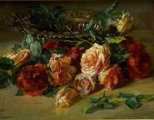 Catherine M Wood (British 1857-1939): Still Life of Roses