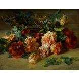 Catherine M Wood (British 1857-1939): Still Life of Roses