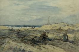 Frederick Stuart Richardson (Staithes Group 1855-1934): Mending Nets in the Dutch Sand Dunes