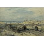 Frederick Stuart Richardson (Staithes Group 1855-1934): Mending Nets in the Dutch Sand Dunes