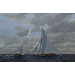 James Miller (British 1962-): Big Class Yachts 'Valkyrie II and Vigilant' - America's Cup 1893