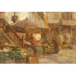 Paul Paul (Staithes Group 1865-1937): Market Stalls