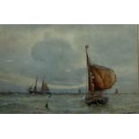 Frederick (Fred) Dade (British 1874-1908): Sailing Vessels in Open Water