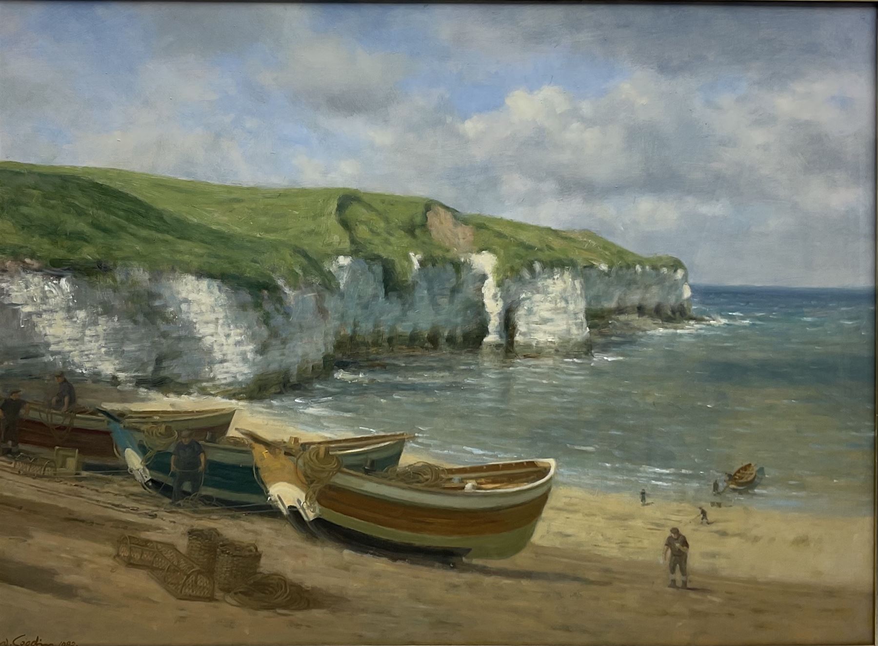 Walter Goodin (British 1907-1992): Cobles at North Landing Flamborough